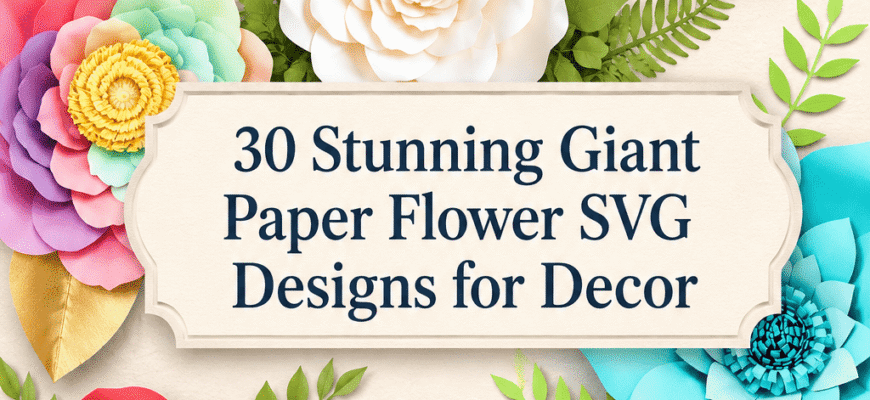 30 Stunning Giant Paper Flower SVG Designs for Decor