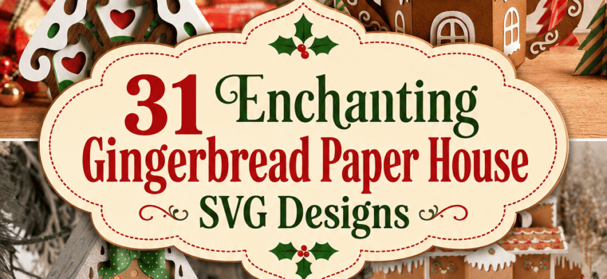 31 Enchanting Gingerbread Paper House SVG Designs
