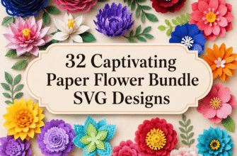 32 Captivating Paper Flower Bundle SVG Designs