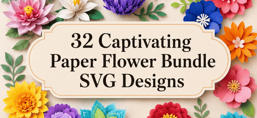 32 Captivating Paper Flower Bundle SVG Designs