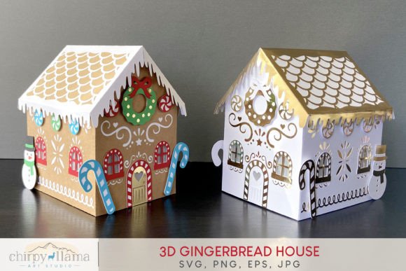 Two-Tone Gingerbread House SVG Centerpiece