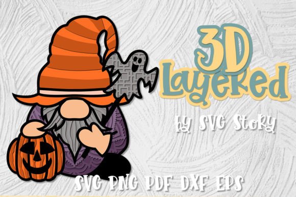 Ghostly Halloween Gnome Svg Papercut