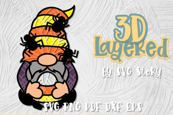 Layered Halloween Gnome SVG With Spider Details