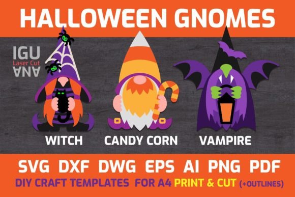 Witch Trio Halloween Gnome SVG Set