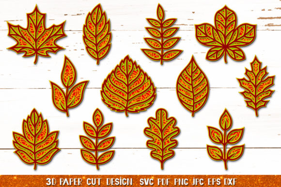 12-Piece Fall Leaves SVG Mandala Bundle