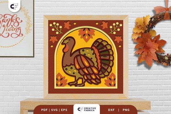 Autumn Light Turkey Shadow Box Layered Scene