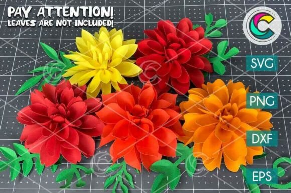 Elegant 3D Paper Flower Bundle SVG Set