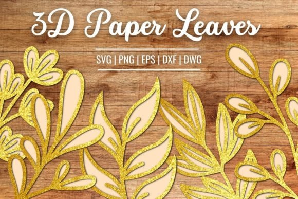 3D Paper Fall Leaves SVG Bundle