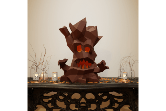Scary Tree Halloween Paper Craft Model