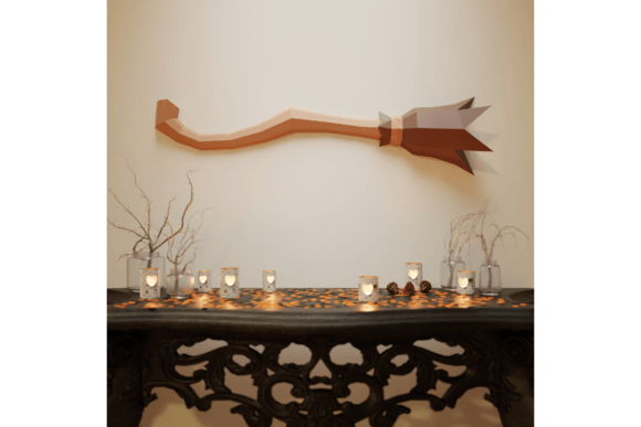 3D Broom Witch Svg Wall Hanging
