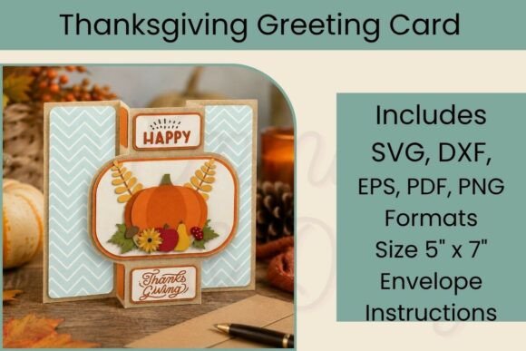3D Thanksgiving Card SVG Design