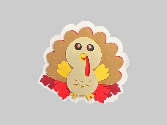 Layered Fall Turkey SVG Papercraft Decor