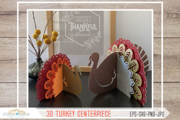 Festive Turkey SVG Table Centerpiece