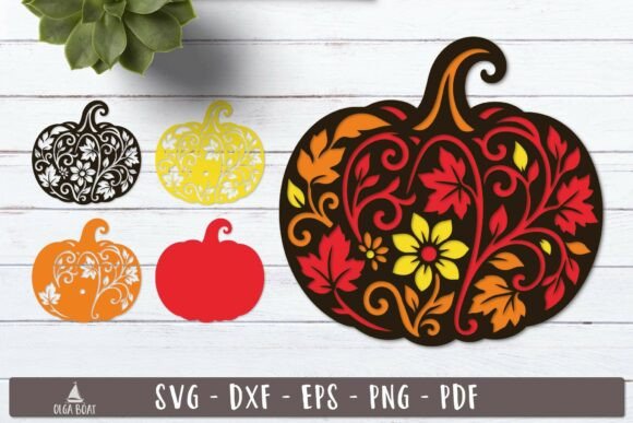 Floral Pumpkin Autumn SVG Wall Art