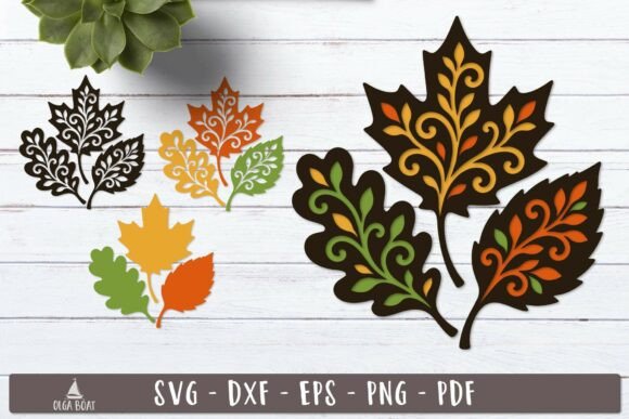 Layered Fall Leaves SVG Maple Craft