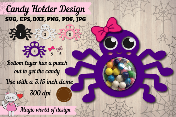 Spider Girl Halloween Candy Dome SVG