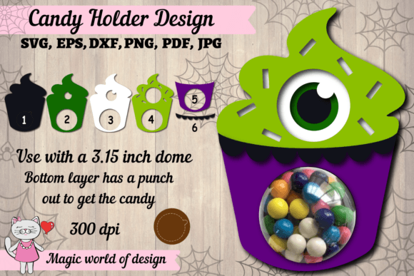 Spooky Cupcake Halloween Candy Dome SVG