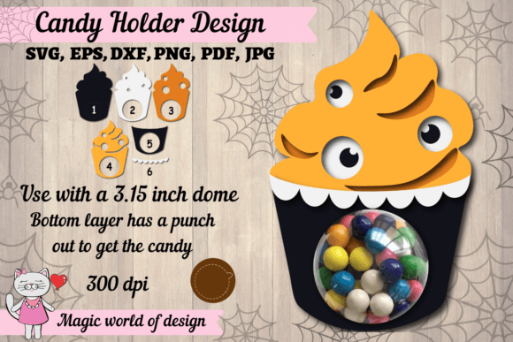 Terrible Cupcake Halloween Candy Dome SVG