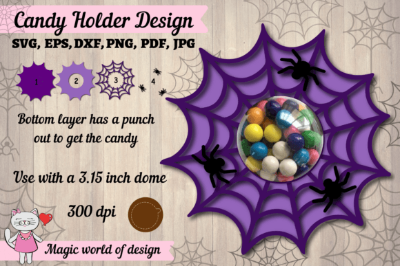 Spider Halloween Candy Dome Web Scene