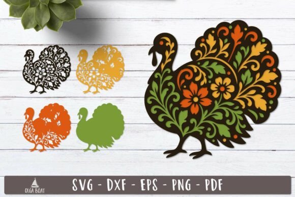 Autumn Turkey SVG Layered Papercut