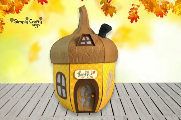 Cozy 3D Acorn Svg House Display