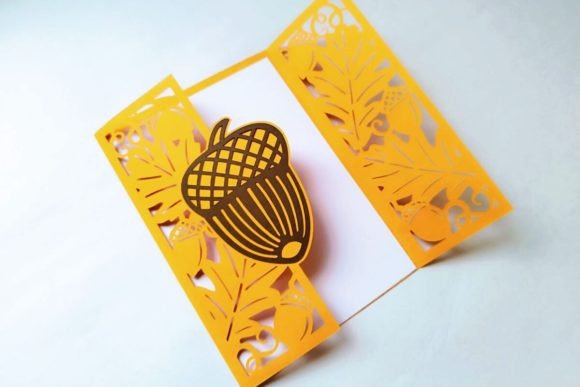 Acorn Gatefold Fall Card Invitation