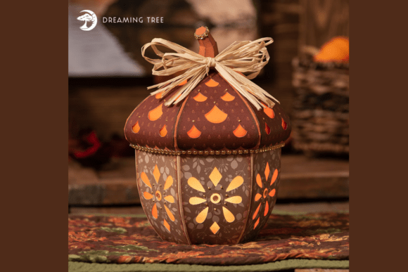 Autumn Luminary Acorn SVG Gift Box