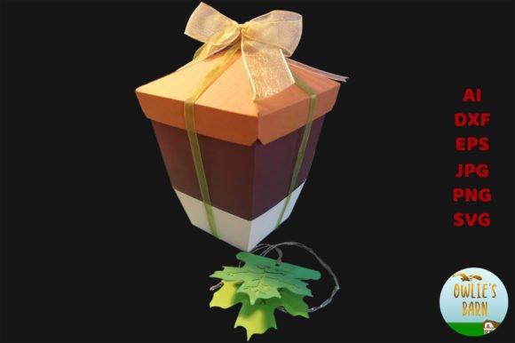 Autumn Gift Acorn Svg Shaped Box