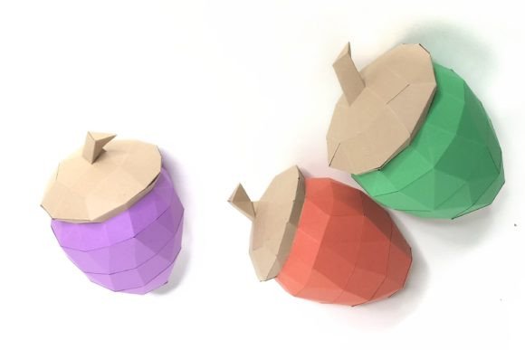 Modern Acorn Svg Paper Sculpture