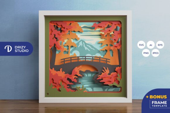 Autumn Landscape Fall Shadow Box Layers