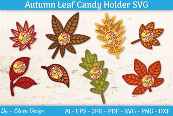 Autumn Leaves Fall Candy Dome SVG Set