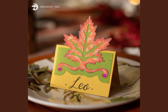 Autumn Leaf Fall Card Place Setting