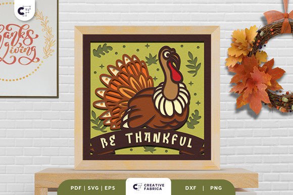 Semi-Realistic Turkey Shadow Box Centerpiece
