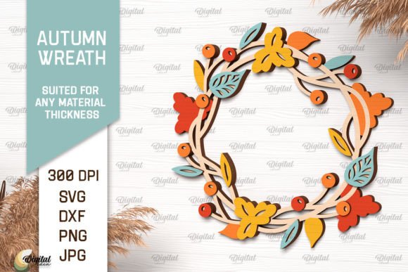 Autumn Laser Fall Wreath SVG File