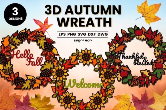 Layered Fall Wreath SVG Bundle