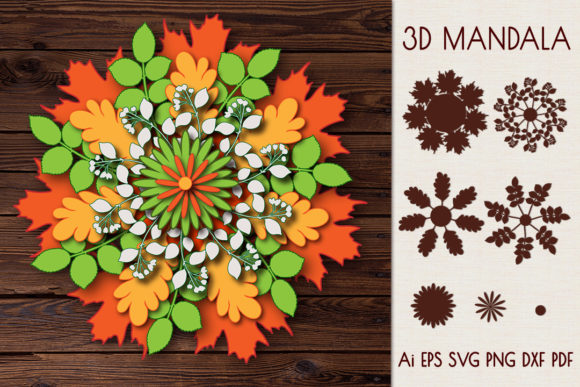 Autumn Mandala Fall Wreath SVG Art