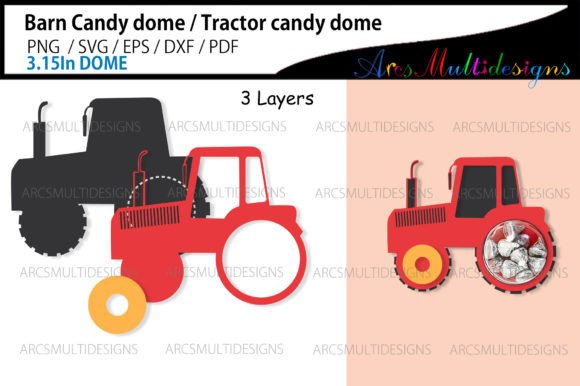 Barn Tractor Fall Candy Dome Template