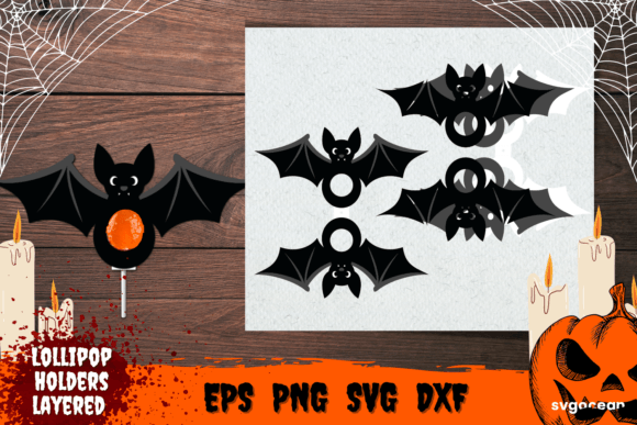 Bat Halloween Lollipop Holder Craft