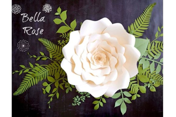 Bella Giant Paper Flower SVG With Ferns