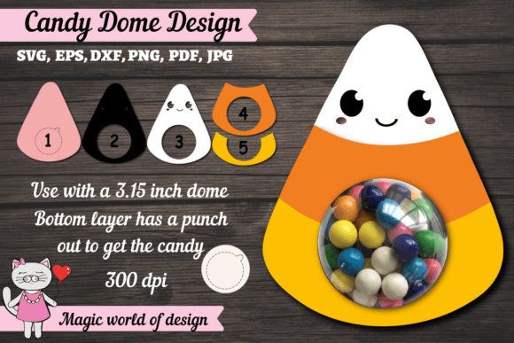 Candy Corn Halloween Candy Dome Layers