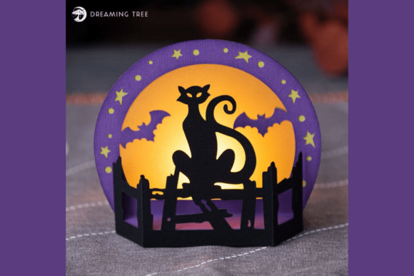 Cat's Meow Halloween Paper Craft Tea Light