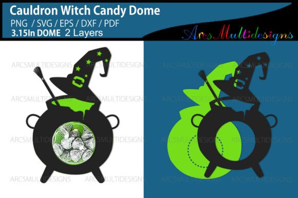 Cauldron Halloween Candy Dome Witch Hat