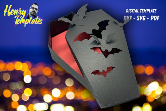 Party Halloween Coffin SVG Box
