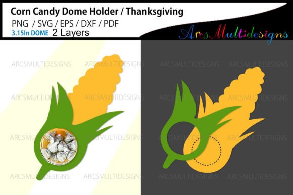 Corn Fall Candy Dome Holder SVG