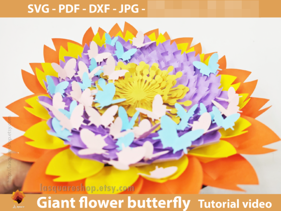 Butterfly Giant Paper Flower SVG Template