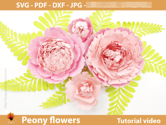 Peony Petals Giant Flower SVG Template