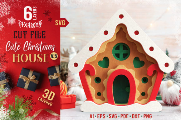 Whimsical Gingerbread House SVG Portrait