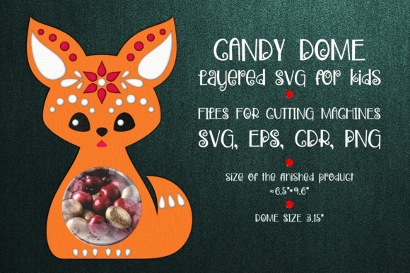 Cute Fox Fall Candy Dome Paper Template