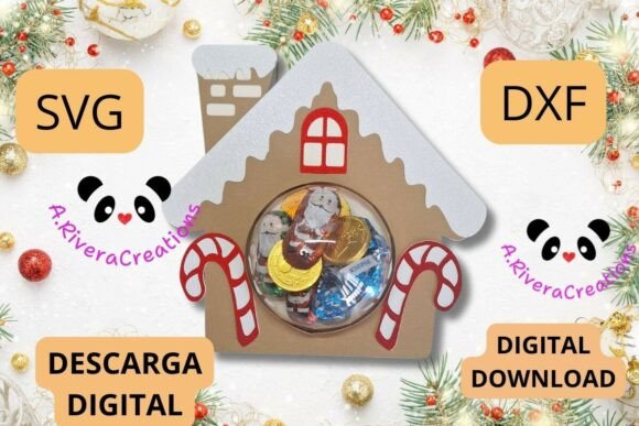 Cute Gingerbread House SVG Favor Box