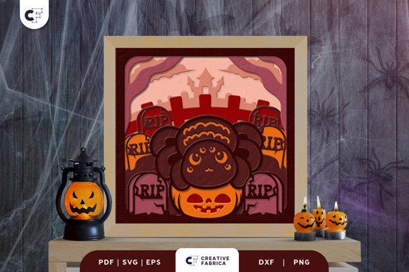Cute Scene Halloween Svg Shadow Box